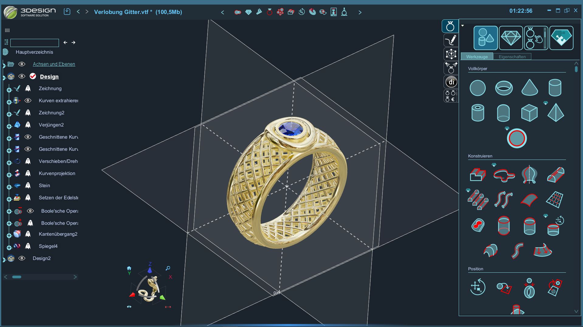 Ring mit Gittermuster Schmuck 3Design