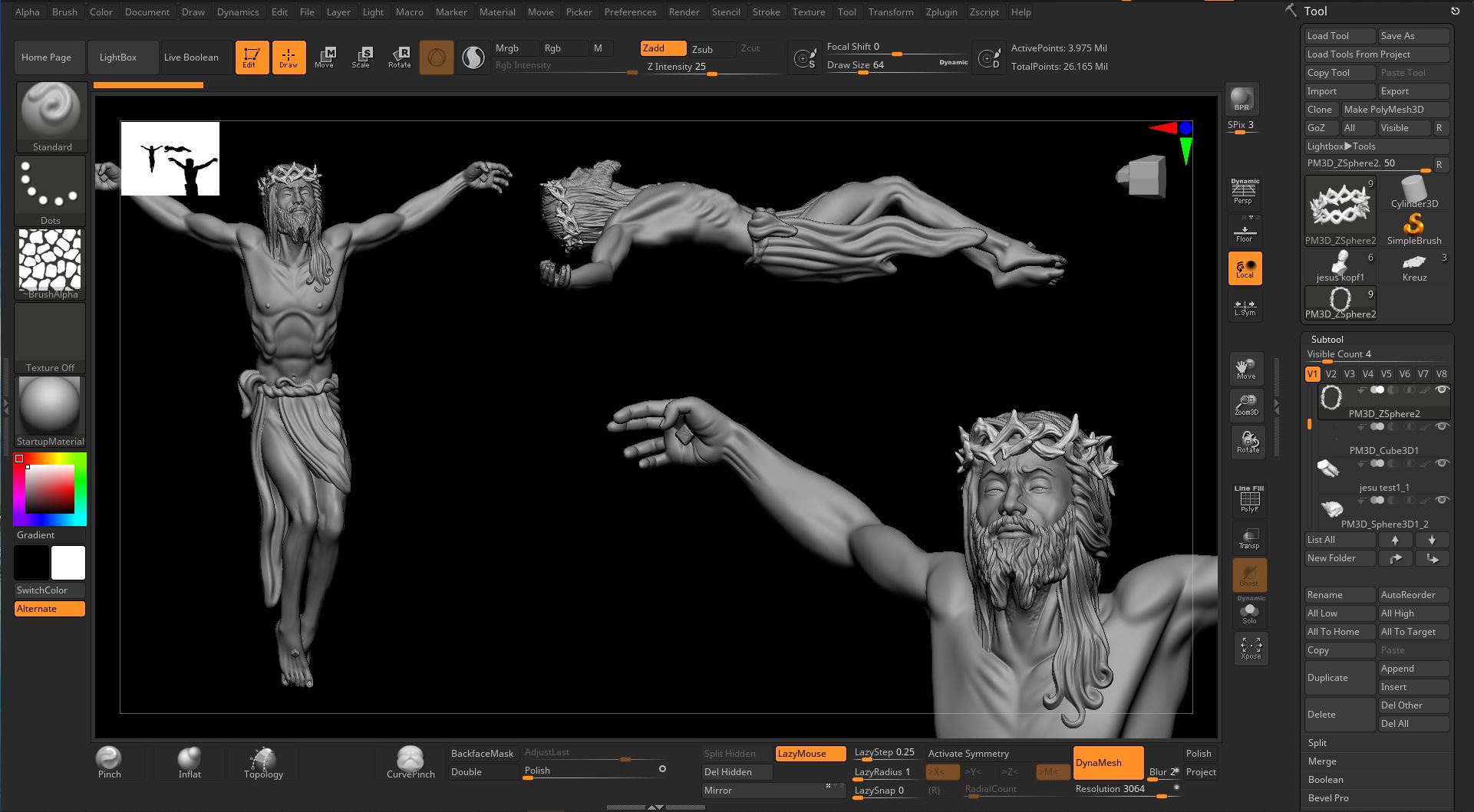 Jesus Anhänger Schmuck modelliert mit ZBrush